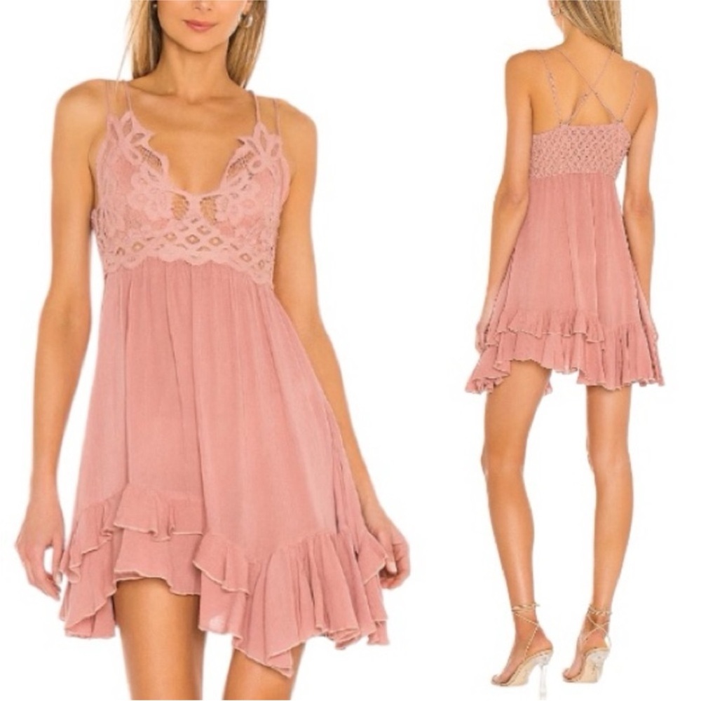 Free People Adella Lace Slip Dress